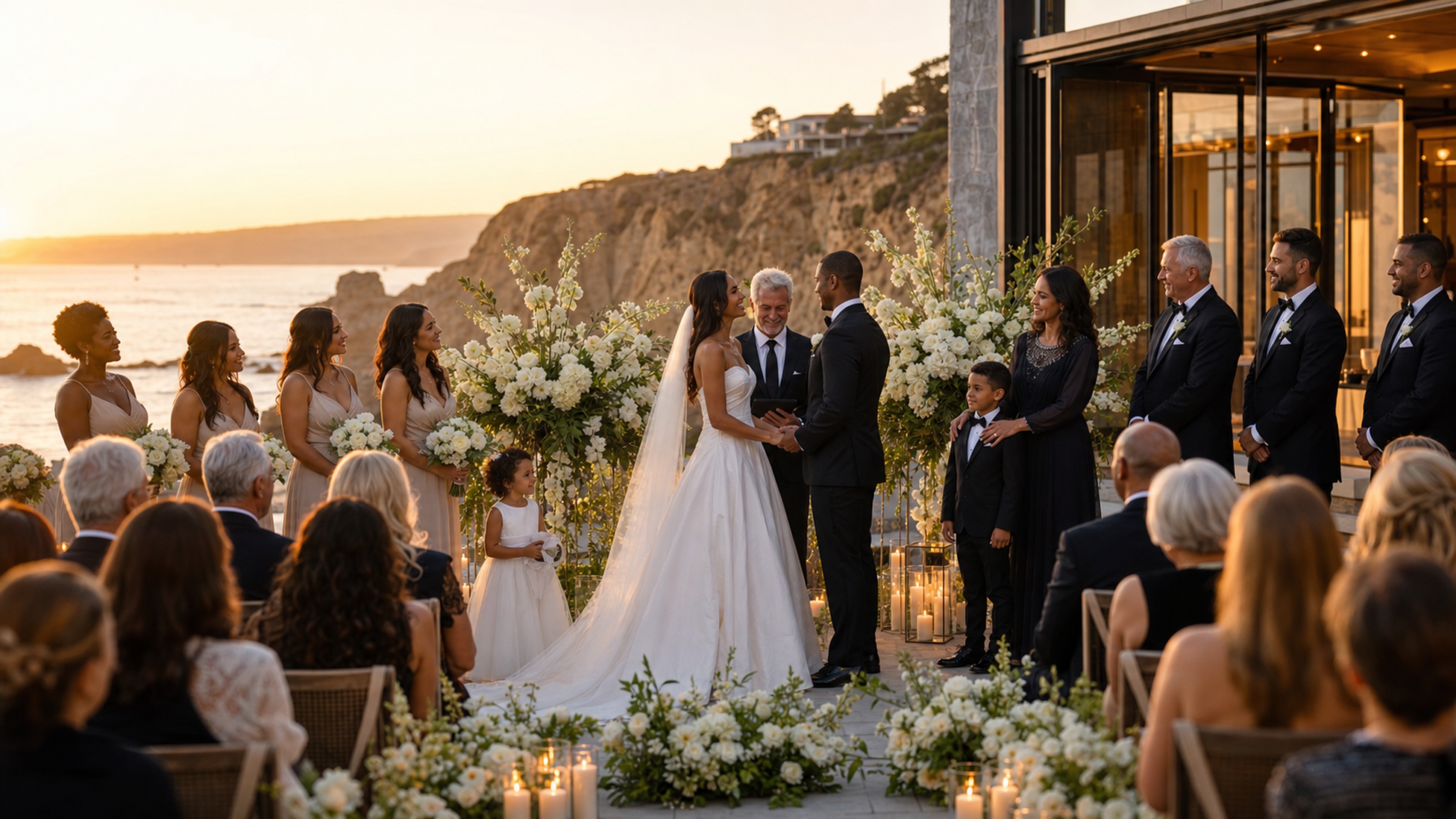 California coastal luxury wedding moment
