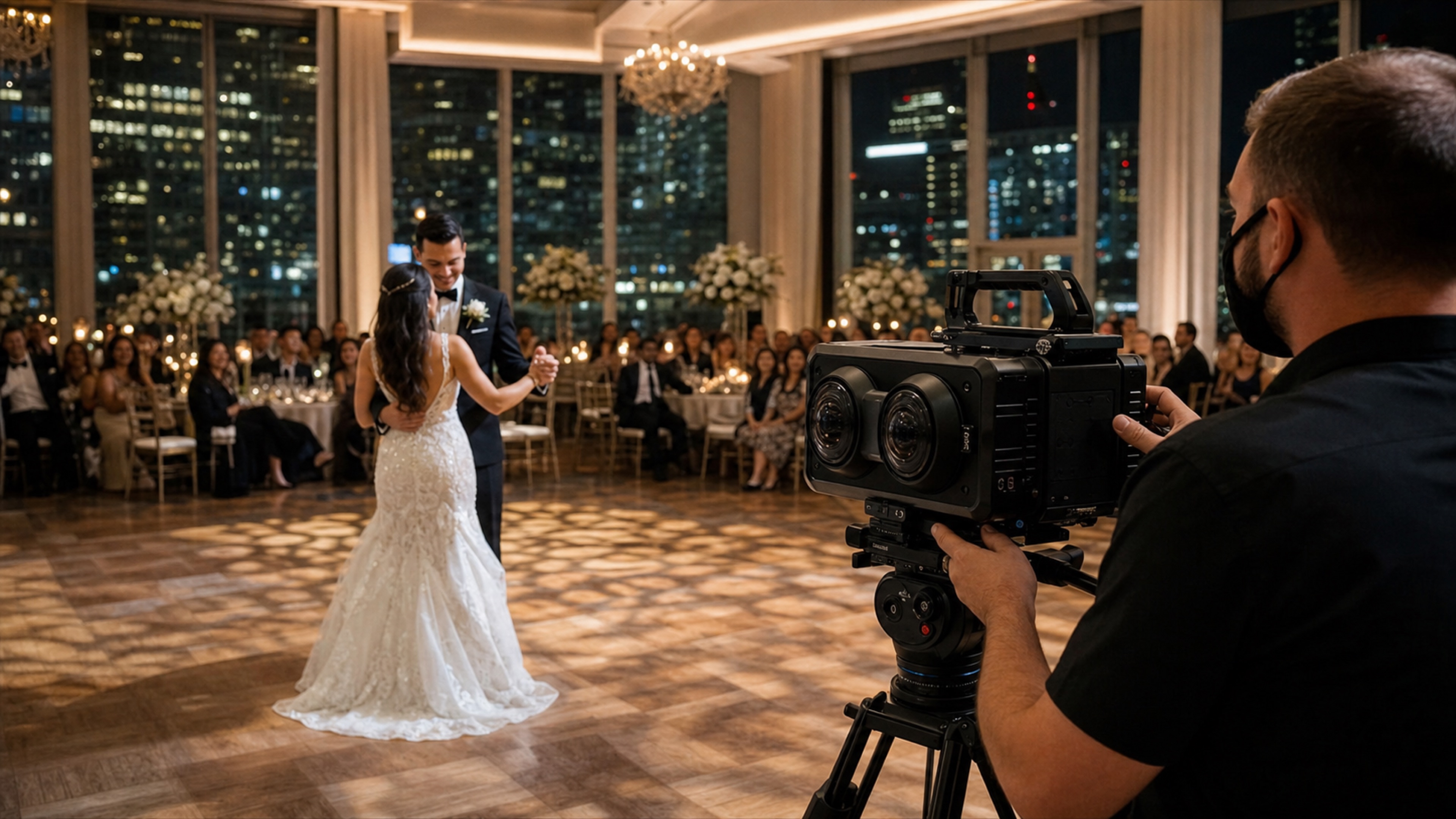 Cinematic first dance moment used as an immersive wedding memory visual